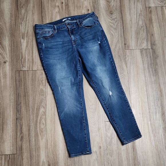 Old Navy Denim - Old Navy Denim Rockstar Super Skinny Stretch Distressed Blue Jeans Women's 12S